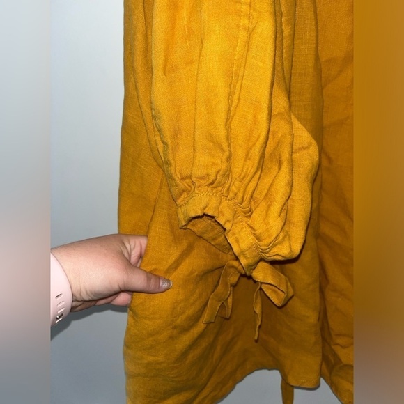 POSSE 100% Linen Golden Yellow One Size Coverup - Picture 4 of 7